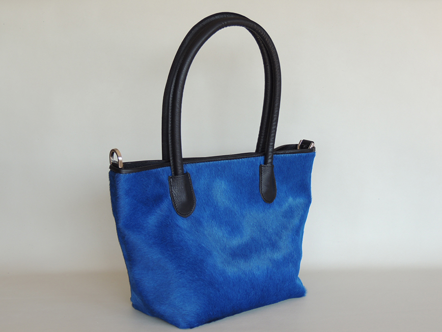shopping bag in cavallino color blu