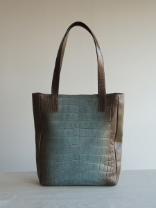 borse in coccodrillo artigianali: shopping bag in coccodrillo e pelle